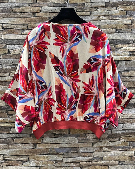 Gilet GILETTA imprimé en viscose satinée effet soie, fluide et romantique TU